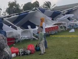 Diterjang Angin Kencang, Banyak Tenda Lampung Utara Festival Roboh